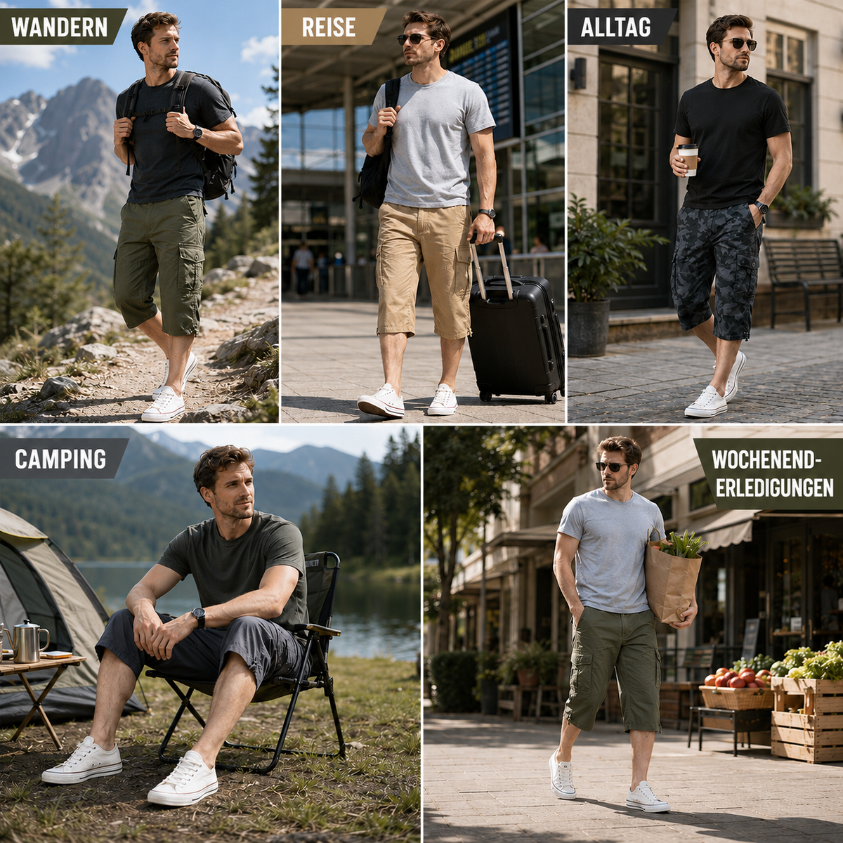 Camp Basel | Roverix Capri-Cargo-Wandershorts