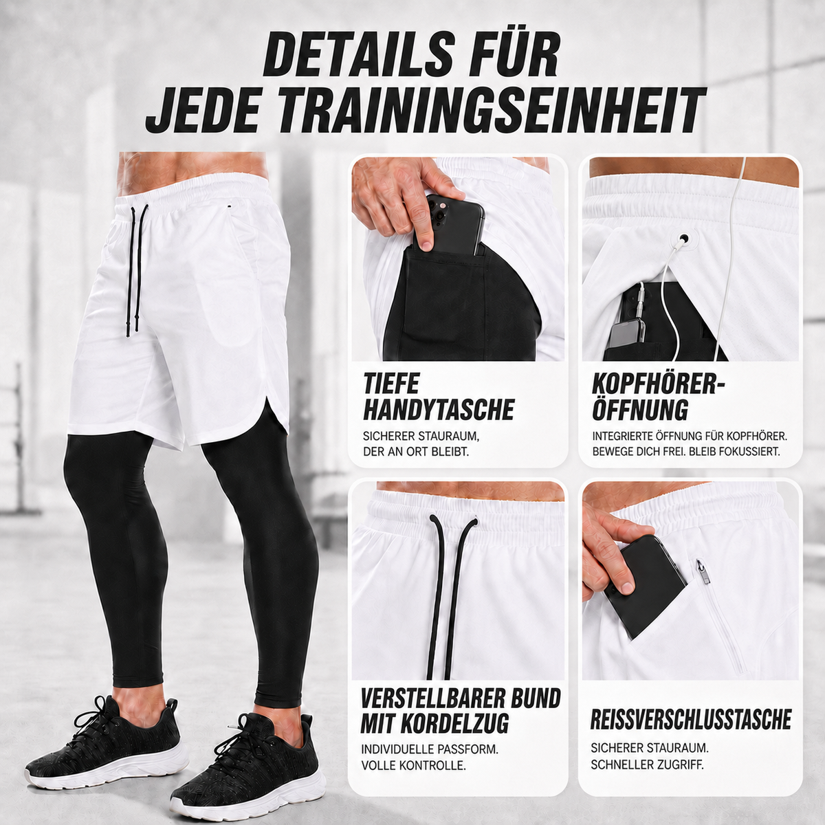 Camp Basel | RunVanta Trainingsleggings mit Shorts