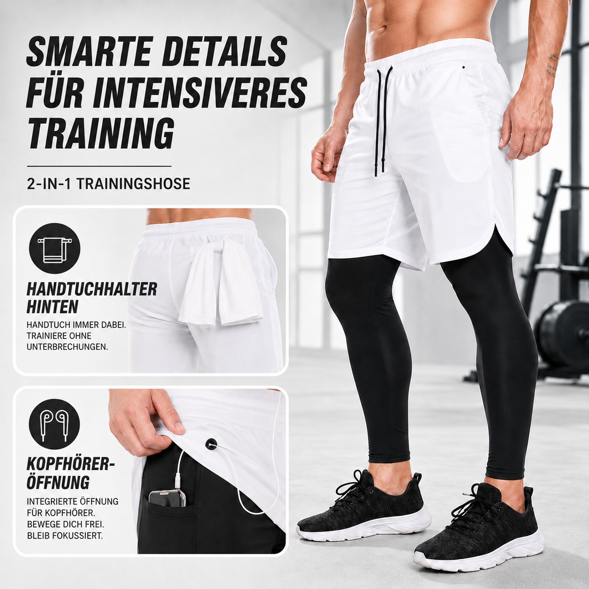 Camp Basel | RunVanta Trainingsleggings mit Shorts