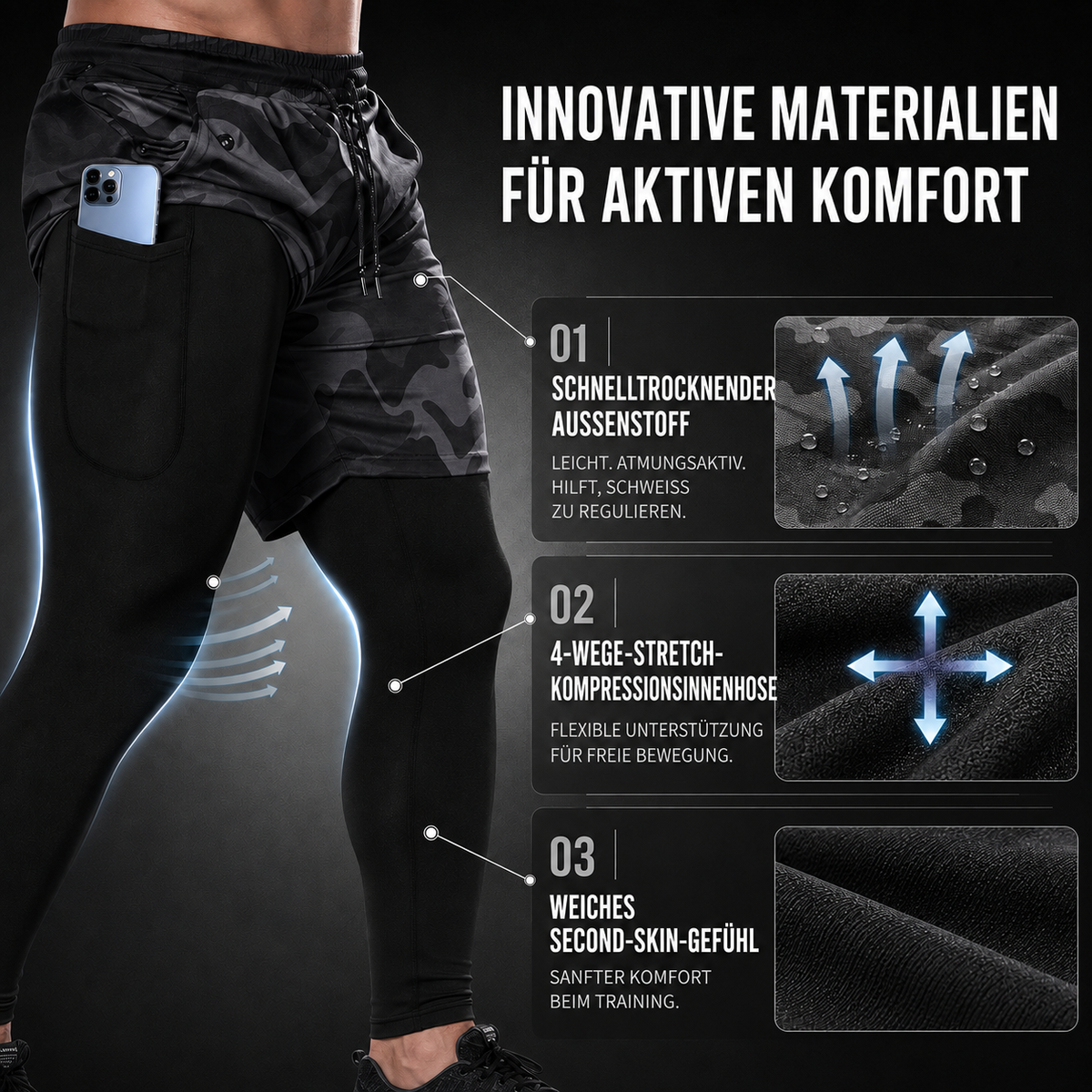 Camp Basel | RunVanta Trainingsleggings mit Shorts