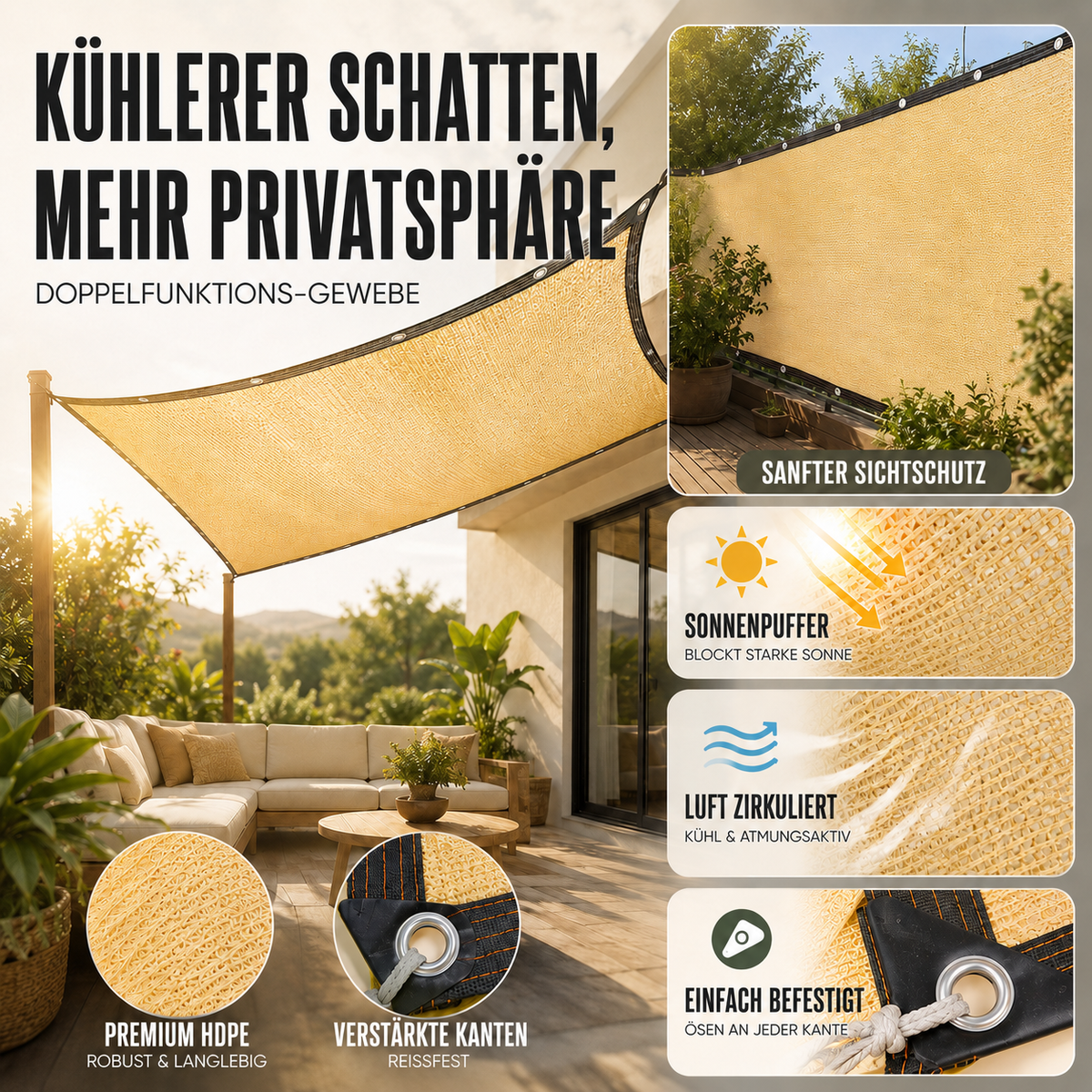 Camp Basel | Shadevaan Hochleistungs-Sonnenschutztuch