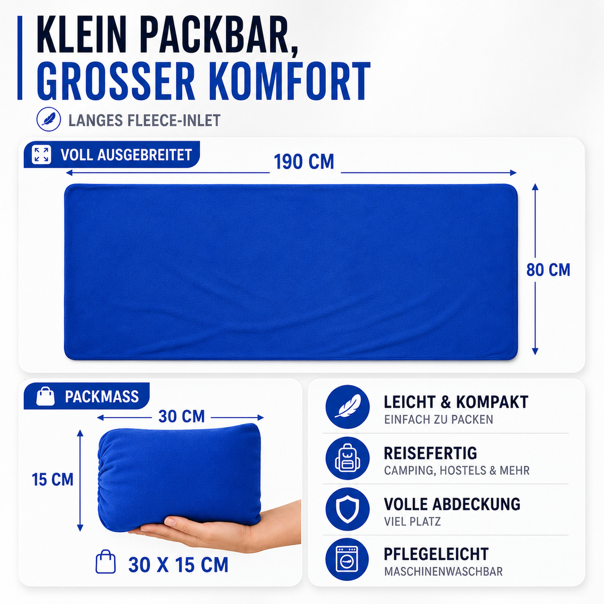 Camp Basel | Thermori Ultraleichter Reise-Schlafsack-Innensack
