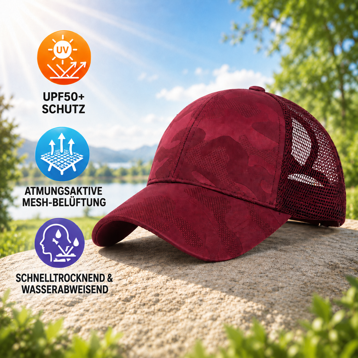 Camp Basel | Tresvia Damen-Baseballmütze mit Pferdeschwanzöffnung
