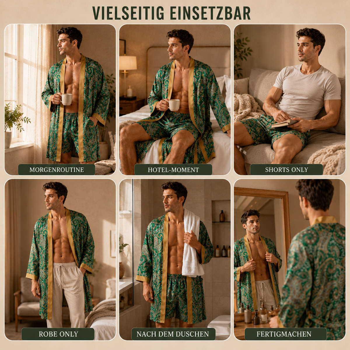 Camp Basel | Velvoro Langer Kimono-Stil Bademantel-Set