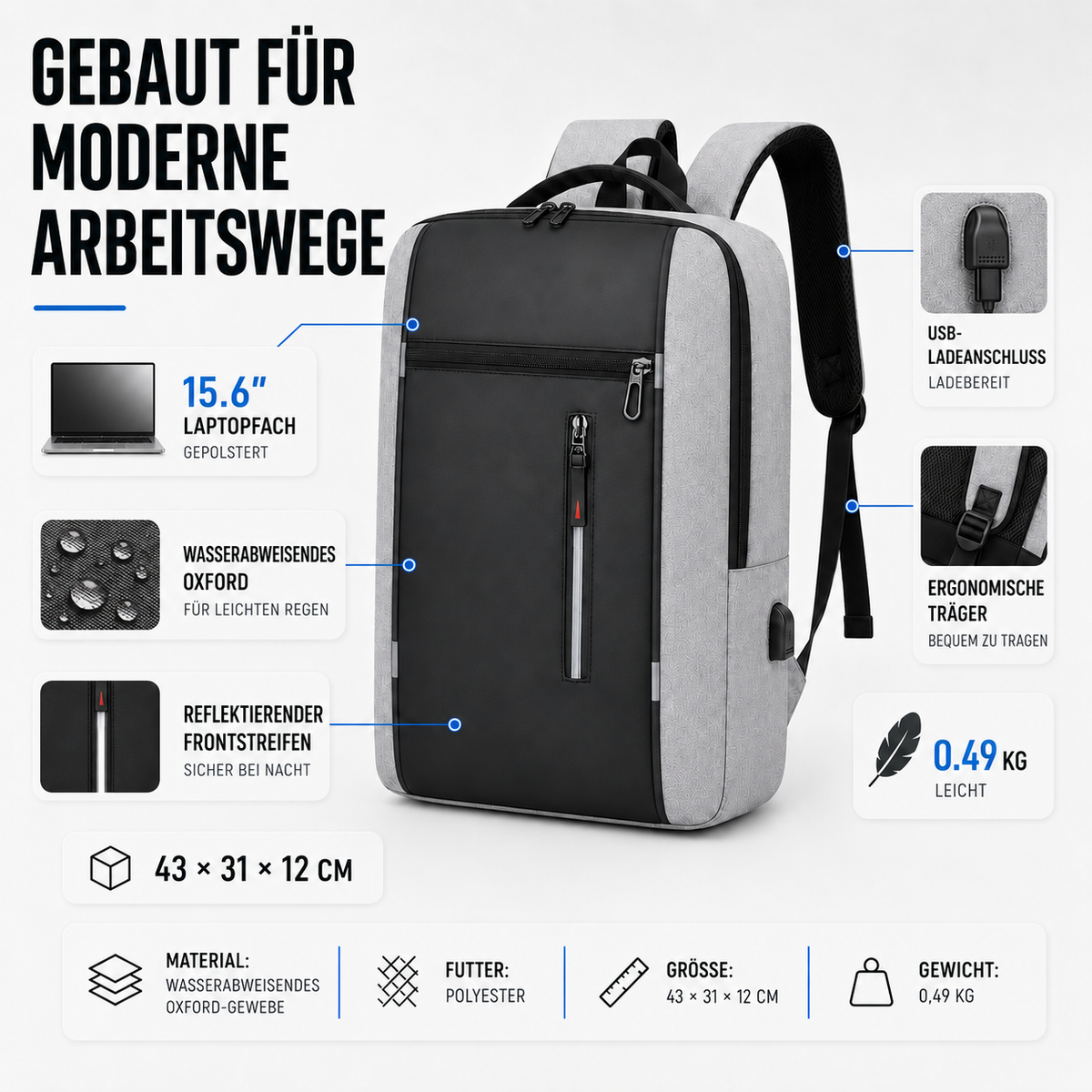Camp Basel | Wasserdichter Business-Rucksack