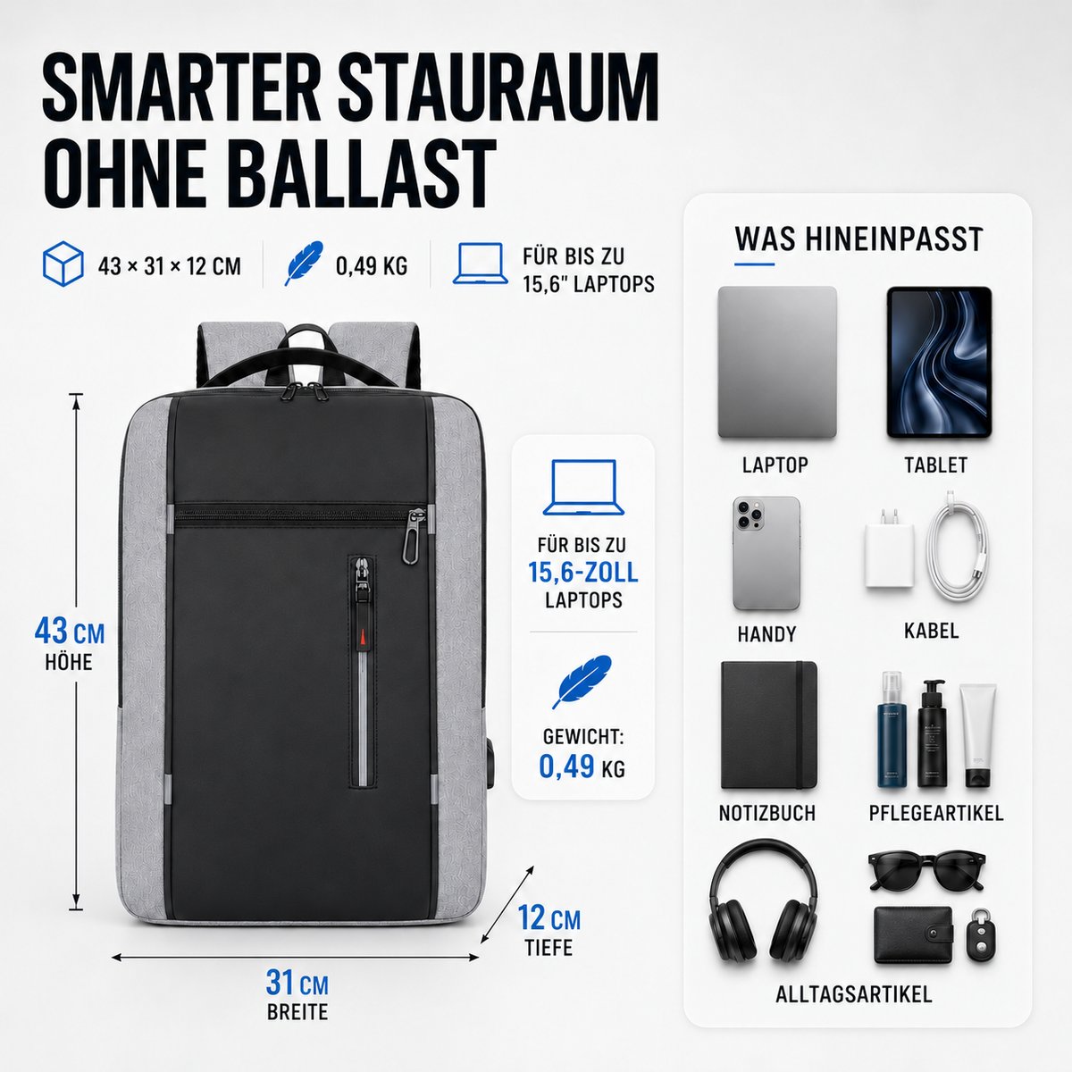 Camp Basel | Wasserdichter Business-Rucksack