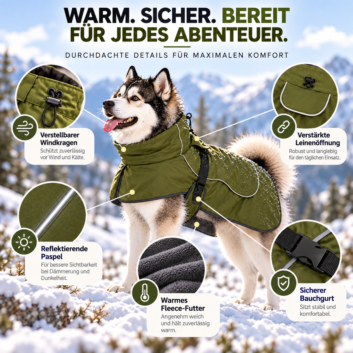 Camp Basel | Woofclad Winddichte Weste mit integriertem Geschirr