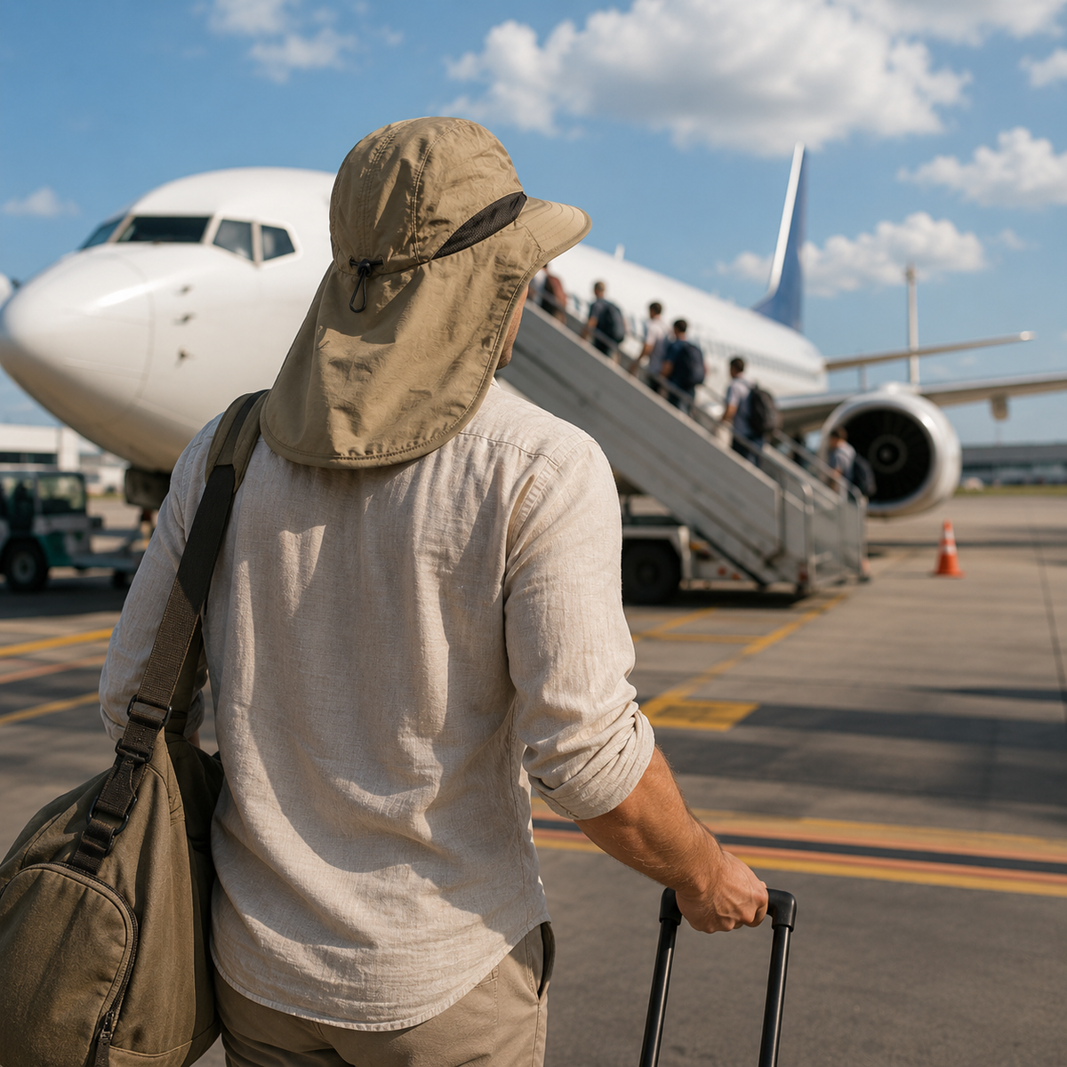 Camp Basel | Reisbrim Packbarer Reise-Sonnenhut mit Nackenschutz | UPF 50+