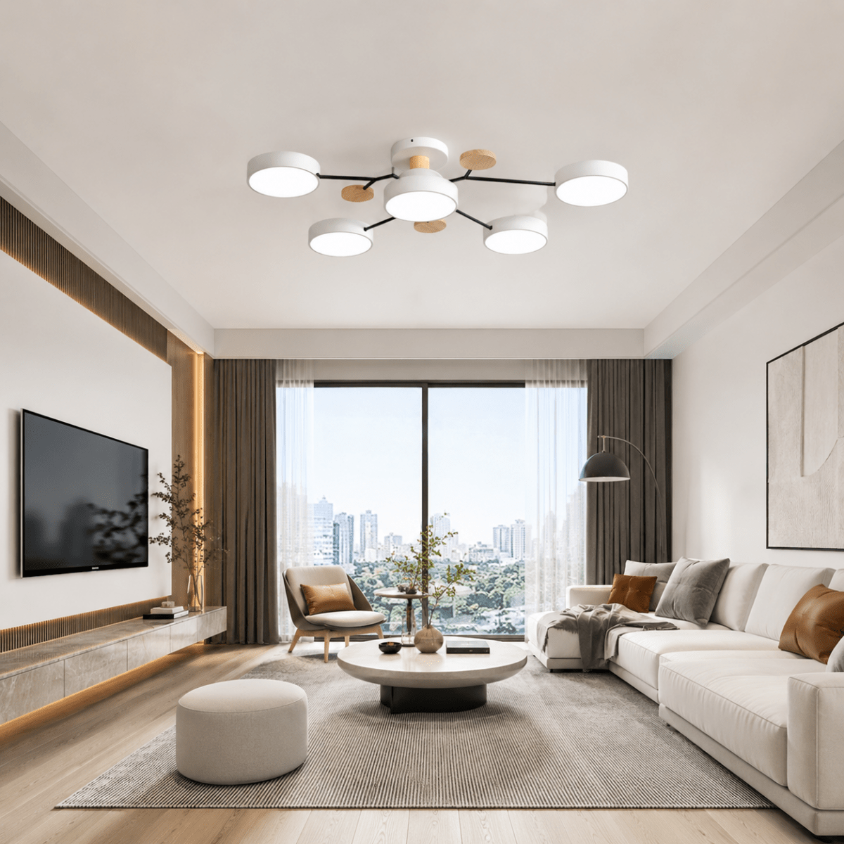 Moderne runde LED-Deckenleuchte mit minimalistischem Design
