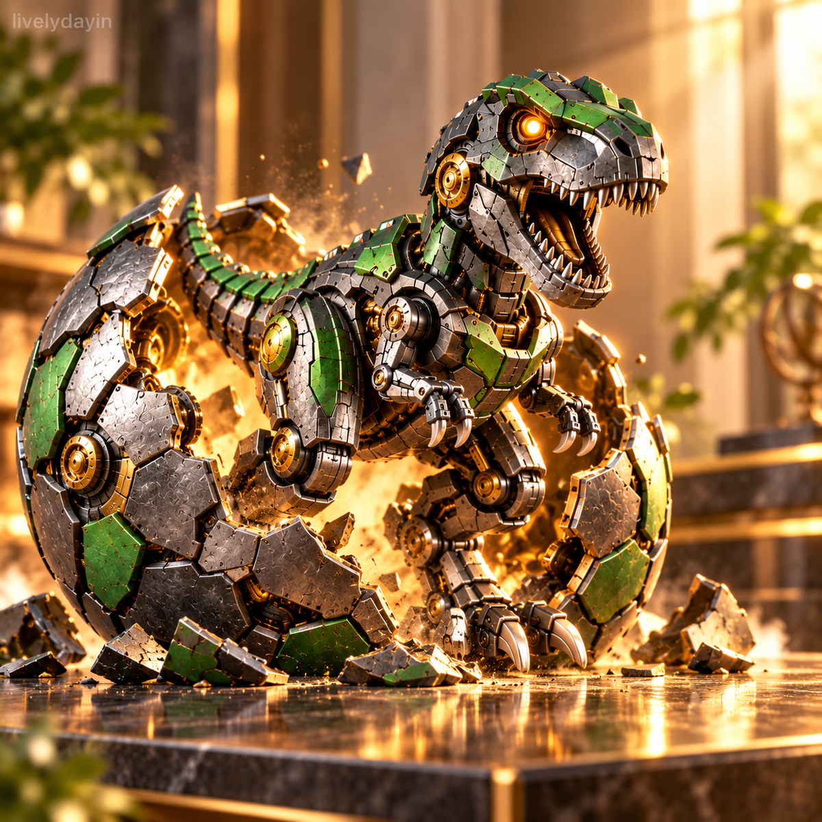 Mechanisches T-Rex-Ei – Vom mysteriösen Ei zum mächtigen Roboter-Dinosaurier