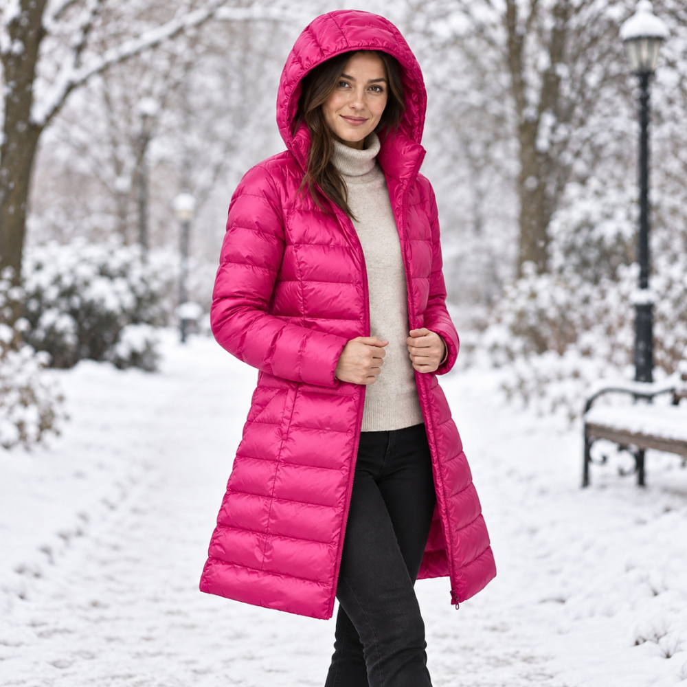 Puffer Coat, leichte faltbare Daunenjacke