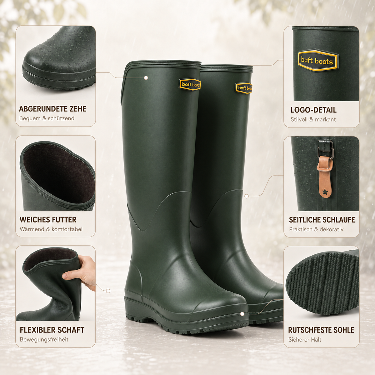 Camp Basel | RainVale Kniehohe Stiefel