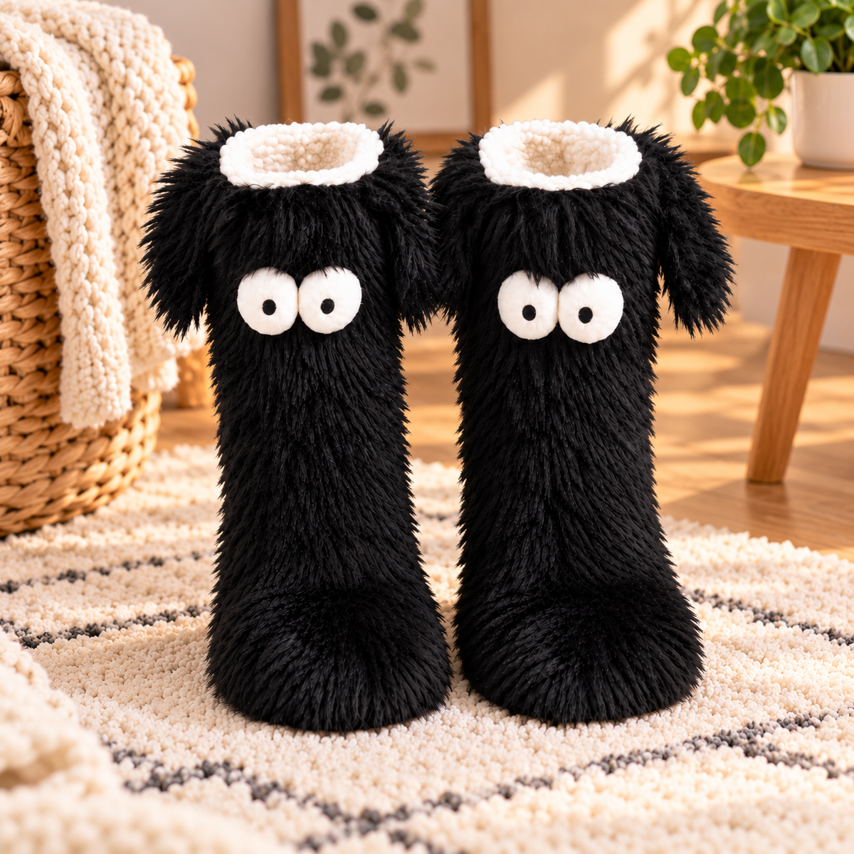 Flauschige Monster-Puschen für warme Füße