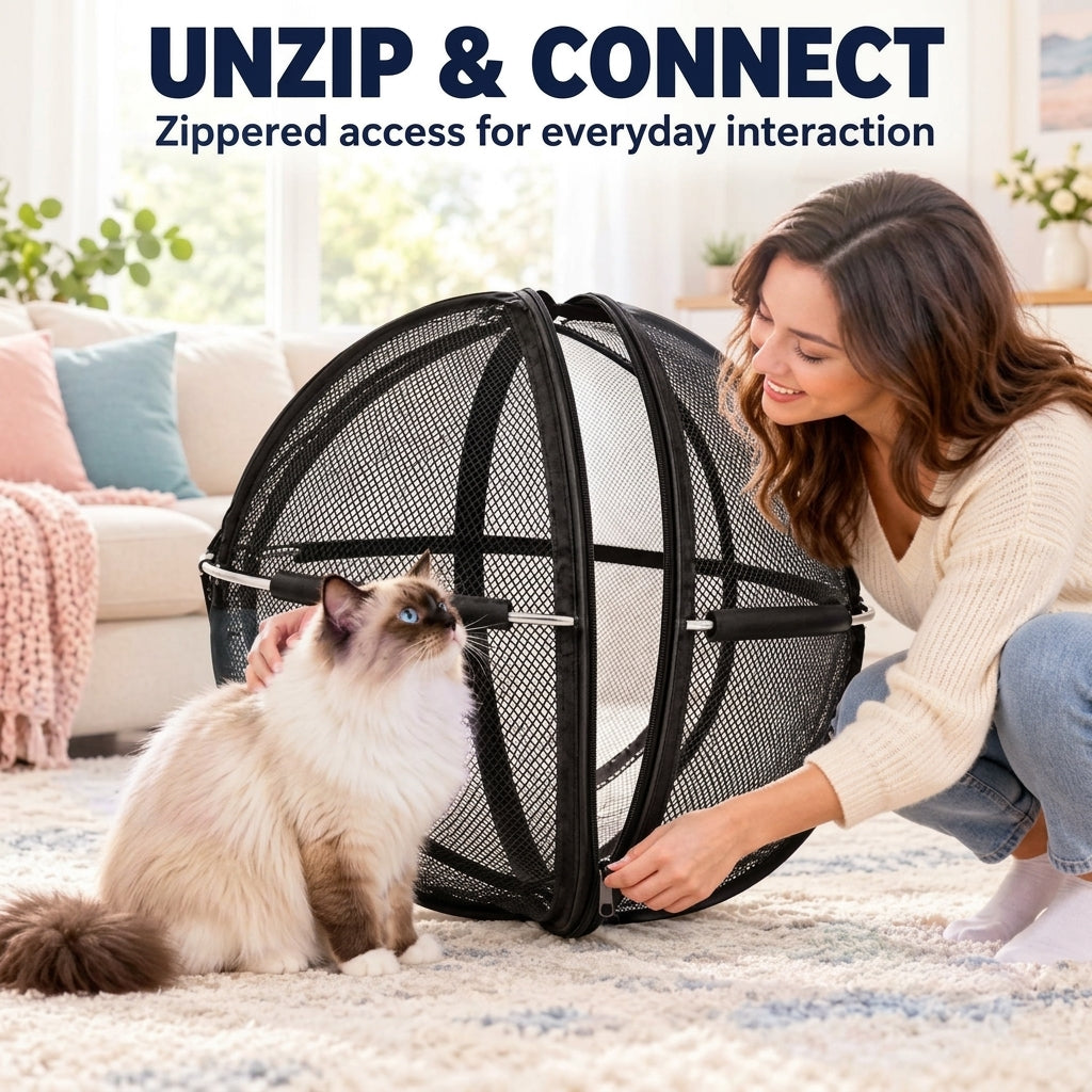 Pop-Up rollender Katzen-Laufstall