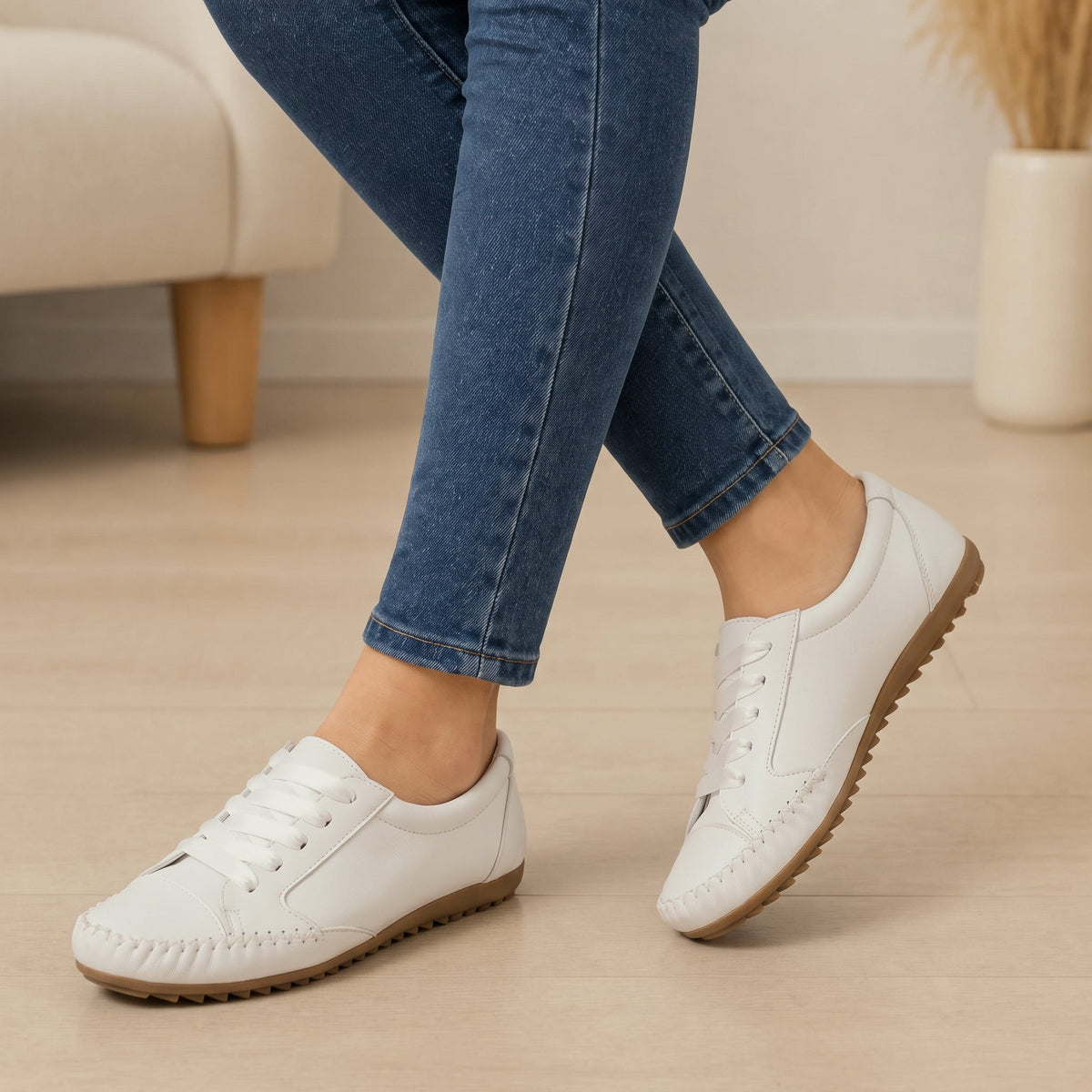 Bequemer Damen-Mokassin-Sneaker mit leichtem Einstieg