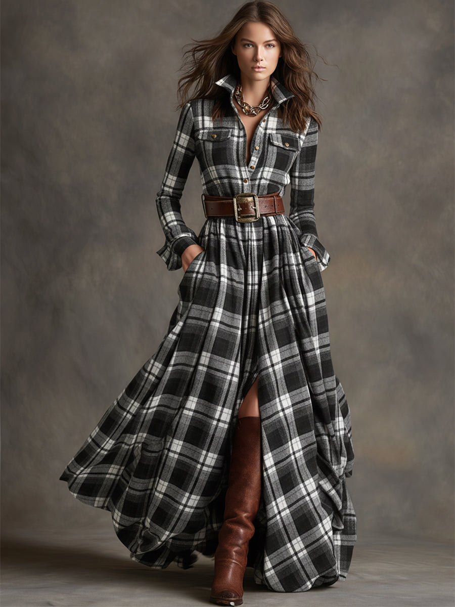 Klassisches Hemdkleid mit Karomuster