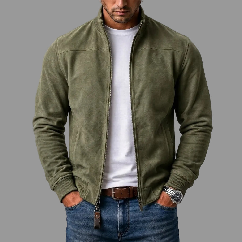 Bomberjacke aus Veloursleder