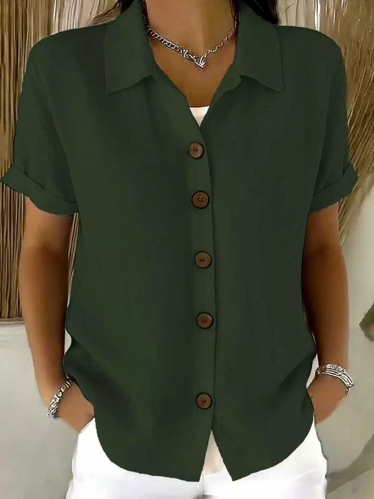Relaxed Button-Front Shirt