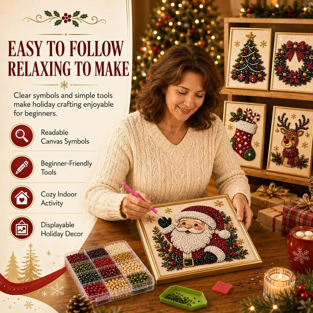 DIY Weihnachten Tier Diamond Painting Set mit Rahmen
