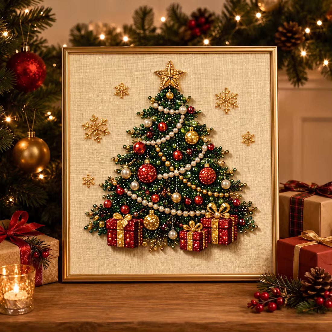 DIY Weihnachten Tier Diamond Painting Set mit Rahmen