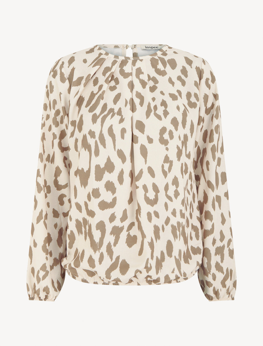 Fließende Bluse mit Kuh-Print