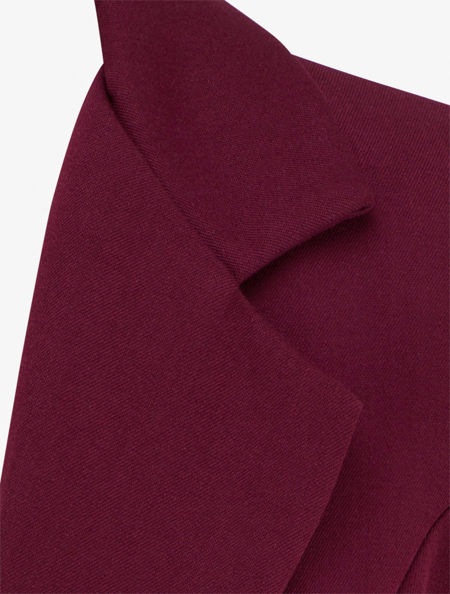 Taillierter Blazer mit Schulterpolstern - Weinrot