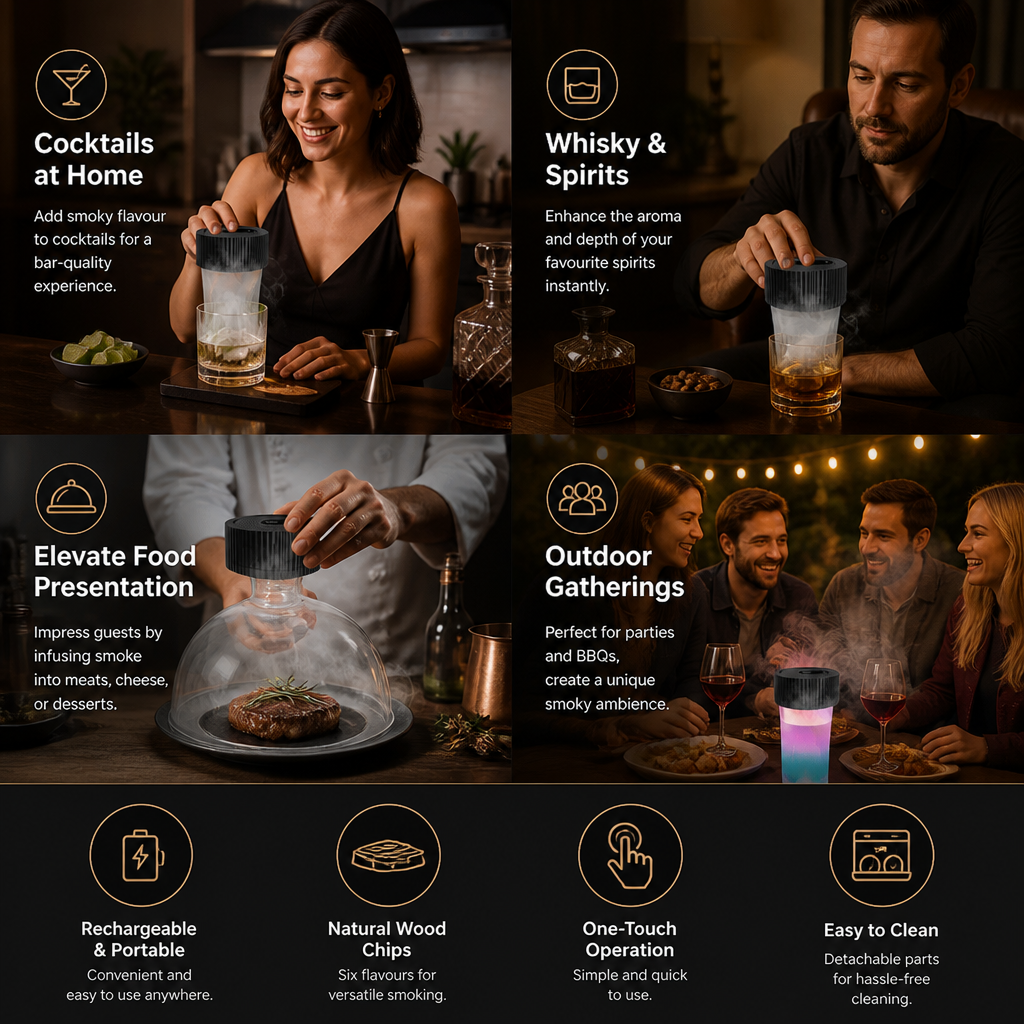 Elektrisches Cocktail-Smoker-Set - Wiederaufladbar