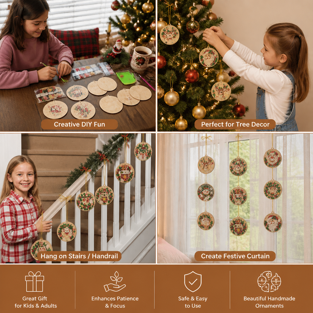 DIY Weihnachten Diamond Painting Ornament Set – Festliche Baum-Hängedekorationen