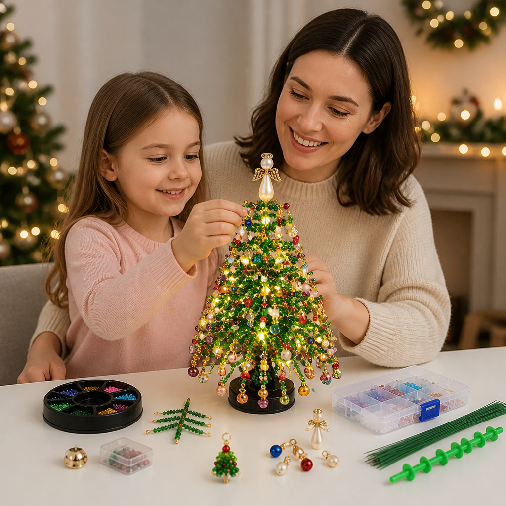 DIY-Set zum Erstellen eines Kristall-Weihnachtsbaums aus Perlen