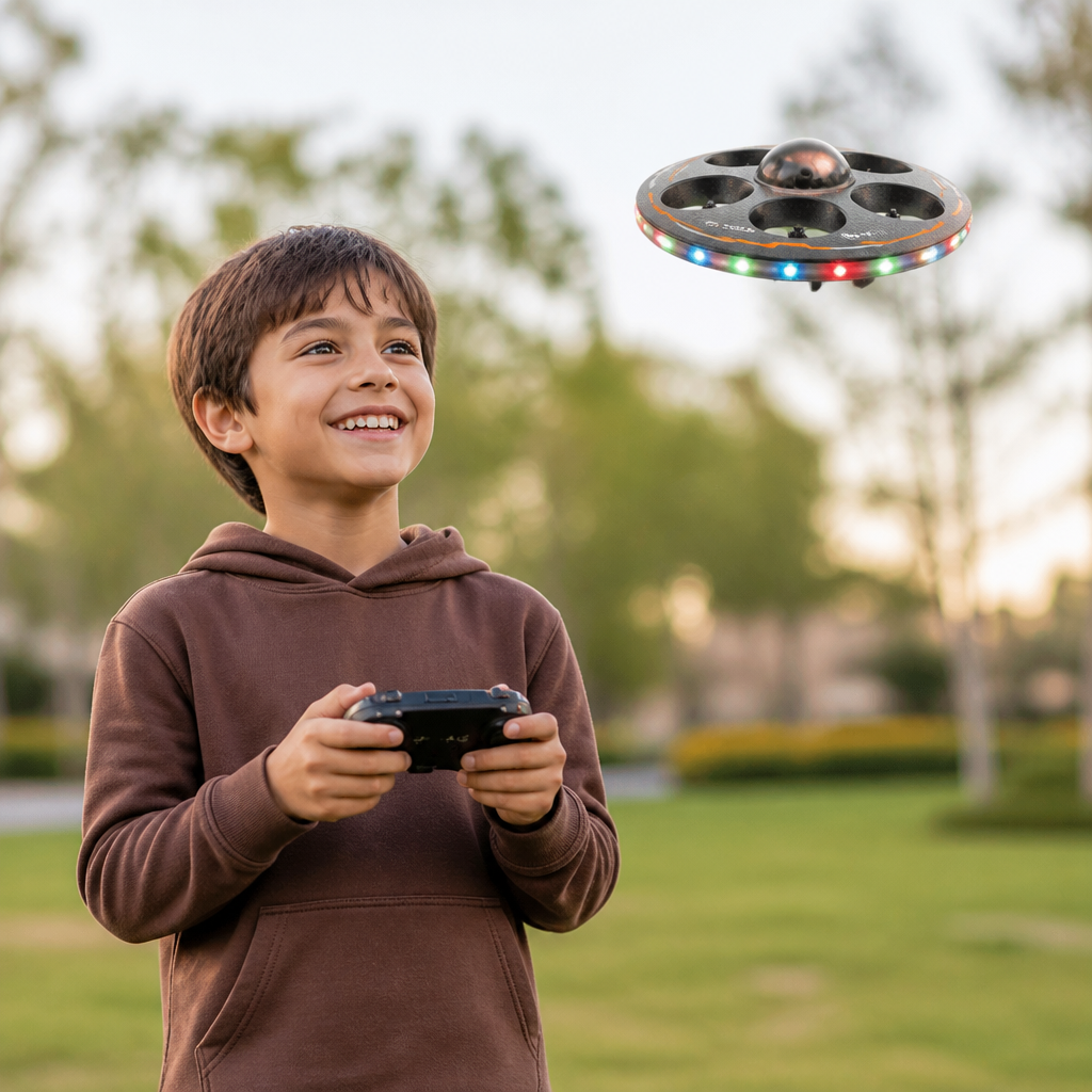 Dron Disco Volador mit LED und Fernbedienung