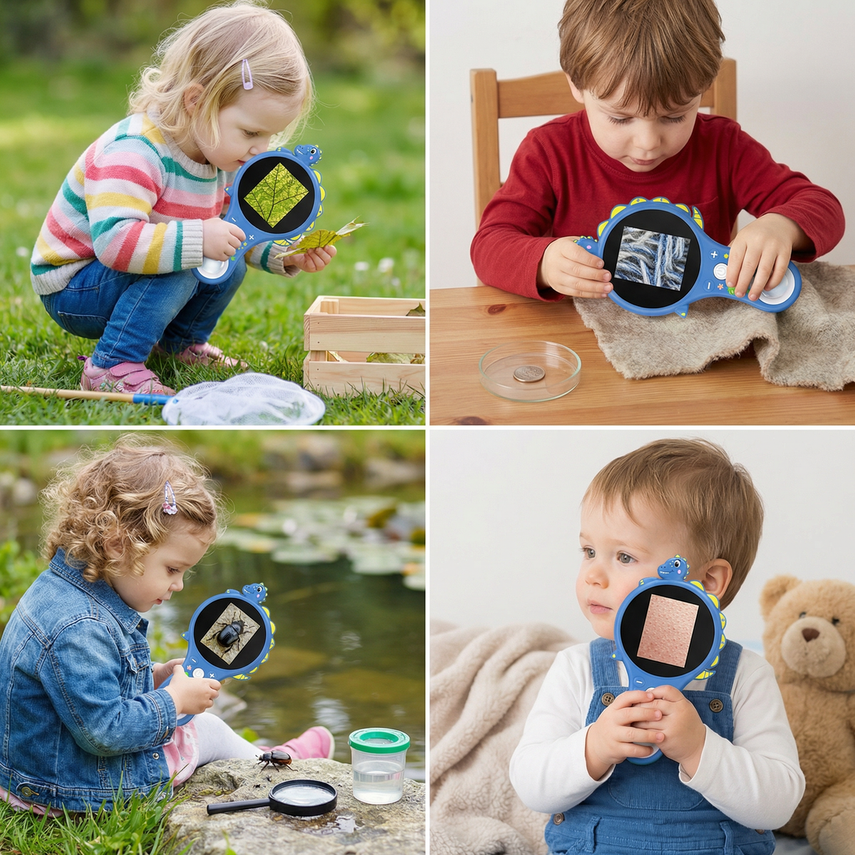 Kinder-Digital-Video-Mikroskop mit Bildschirm – Tragbarer Wissenschafts-Entdecker für kleine Forscher