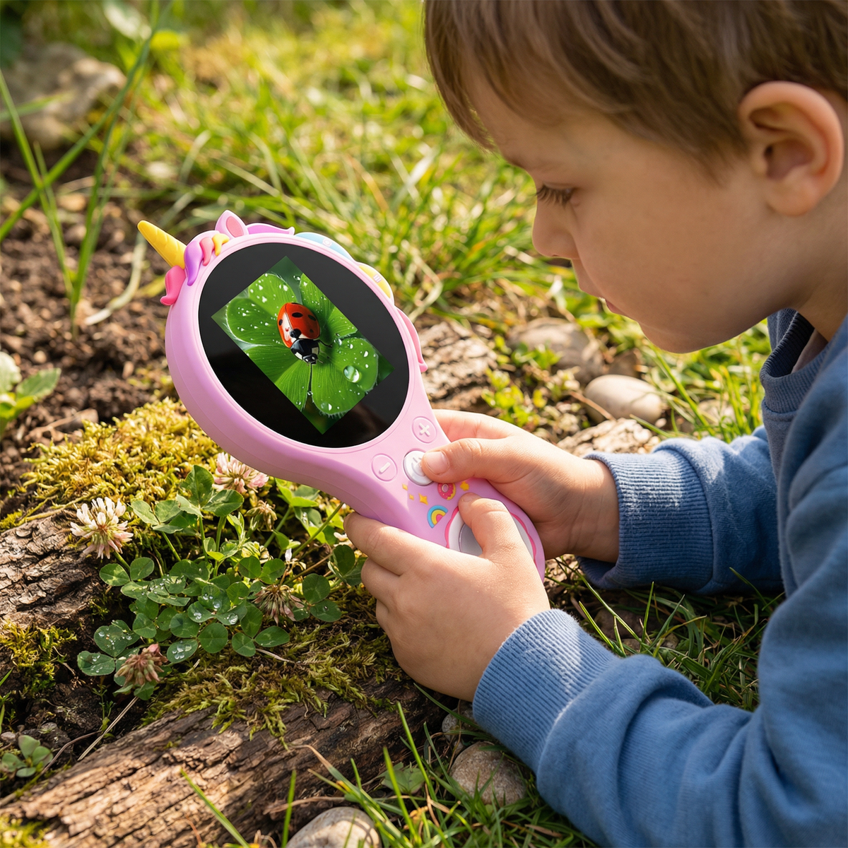 Kinder-Digital-Video-Mikroskop mit Bildschirm – Tragbarer Wissenschafts-Entdecker für kleine Forscher