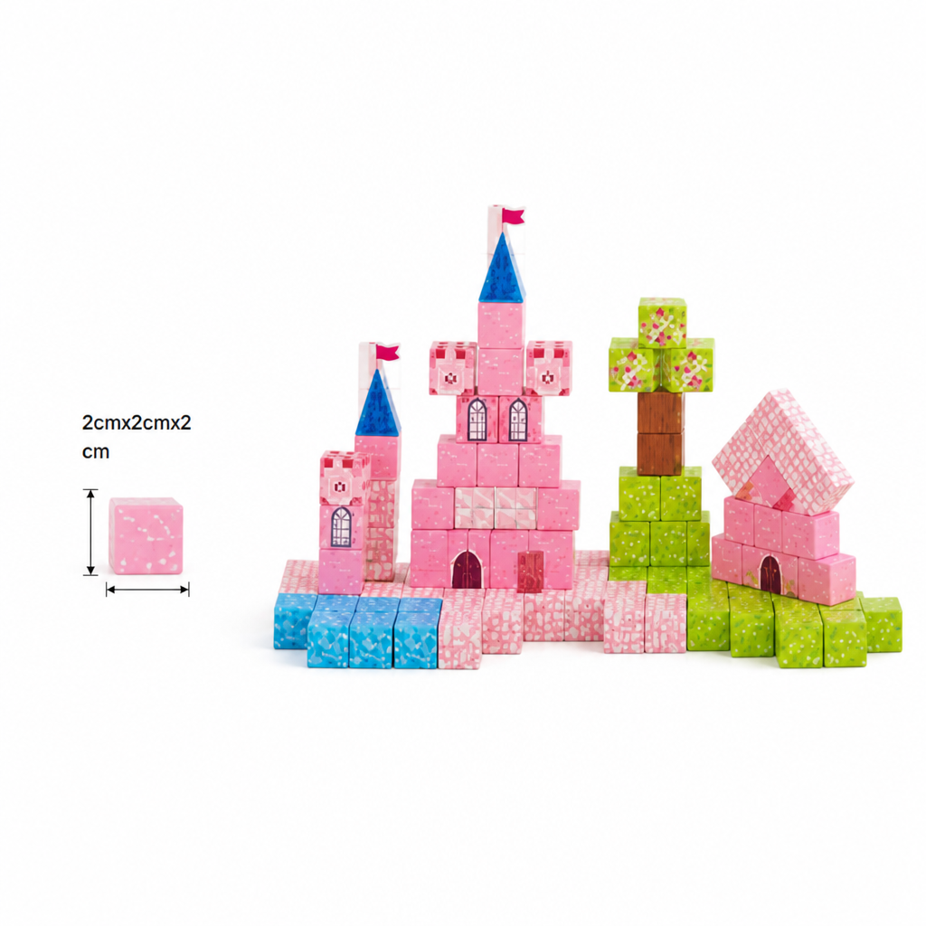 Montessori Prinzessinnen-Traumschloss Magnetische Bauwürfel Set