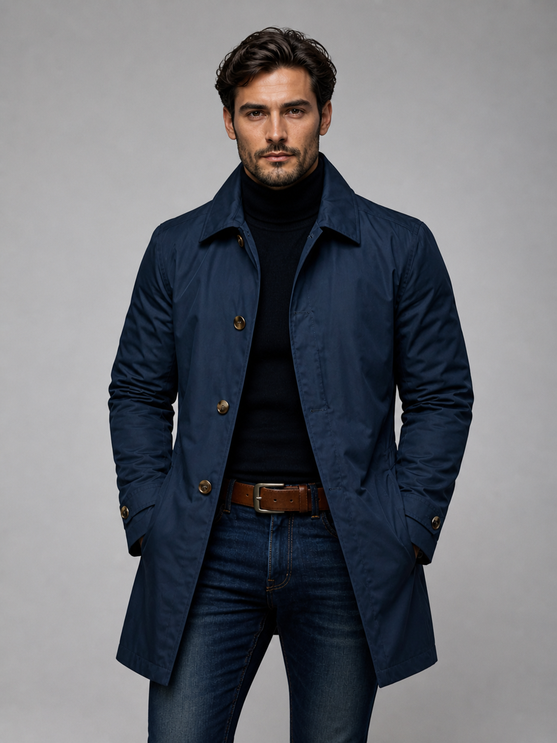 Herren-Mantel mit klassischem Schnitt und eleganter Silhouette