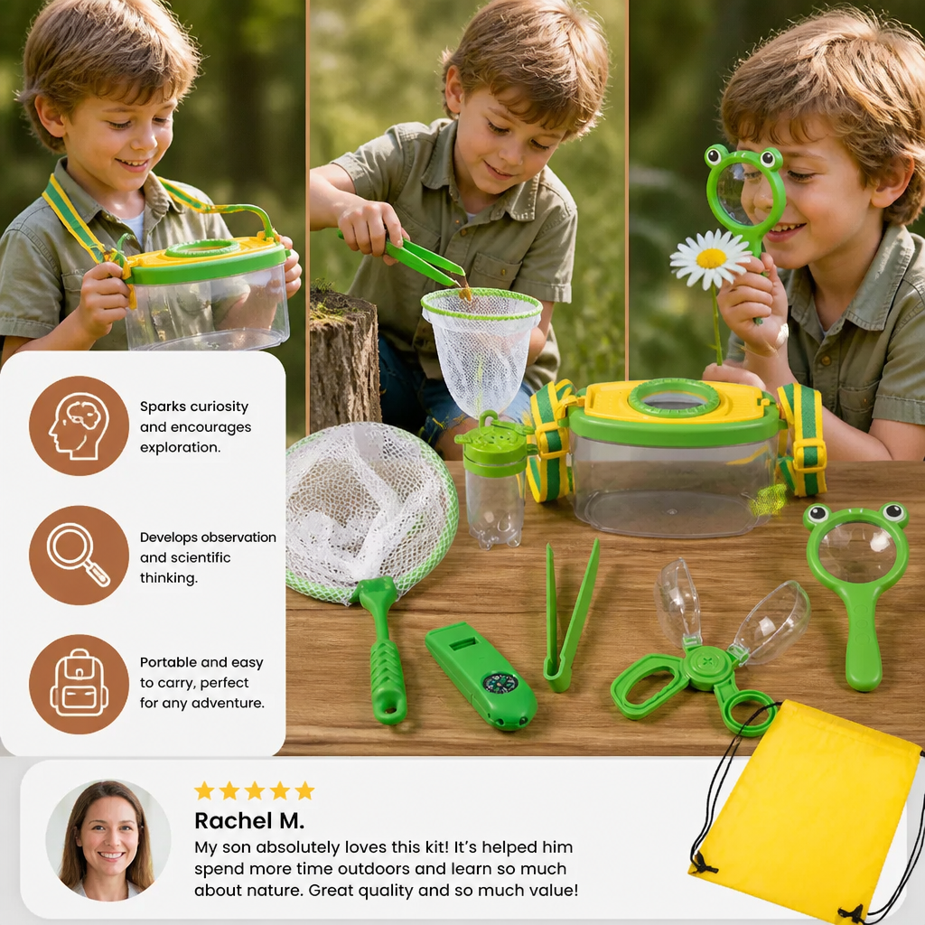 Kinder Outdoor Insektenbeobachtungs-Entdecker-Set mit Zubehör