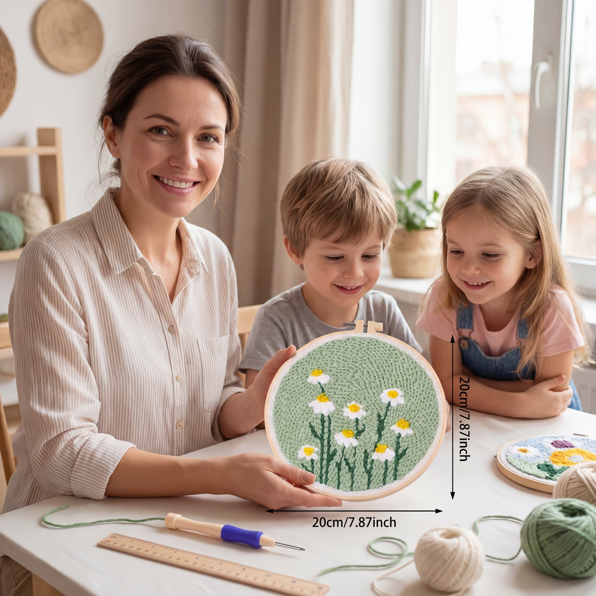 Punch Needle Stickerei Starter Set – Anfänger DIY Set mit schönen Mustern
