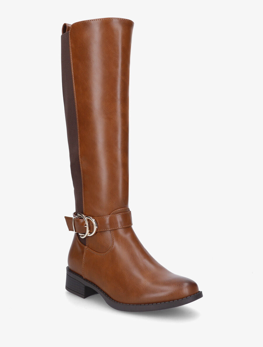 Stiefel mit Blockabsatz und Riemen