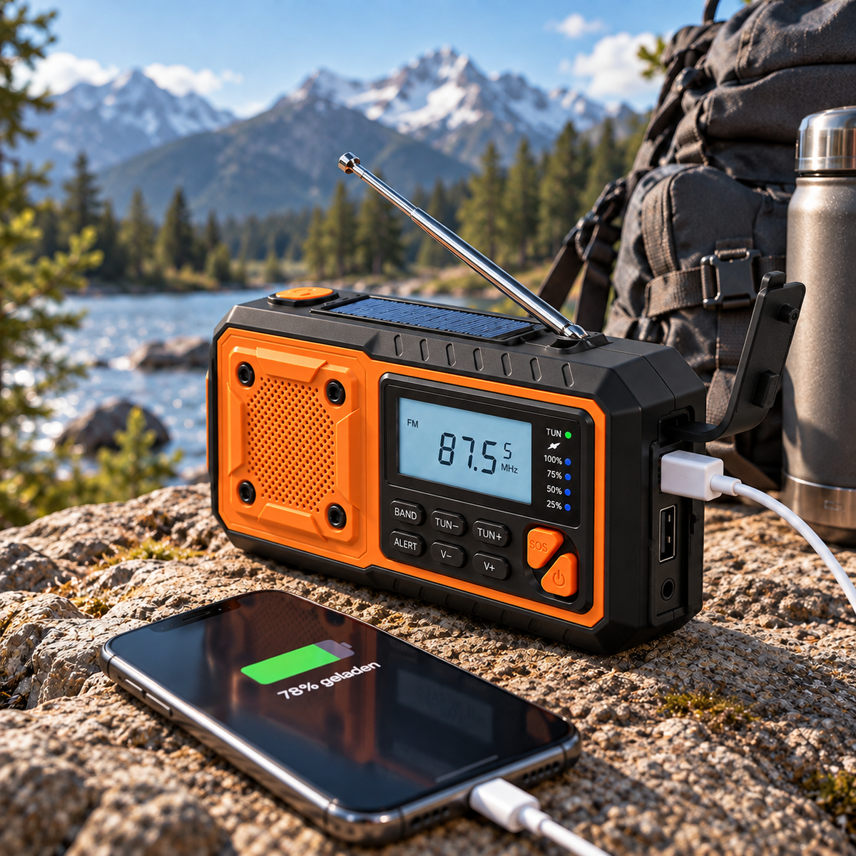 Camp Basel | Solavox Tragbares Notfall-Kurbel-Radio