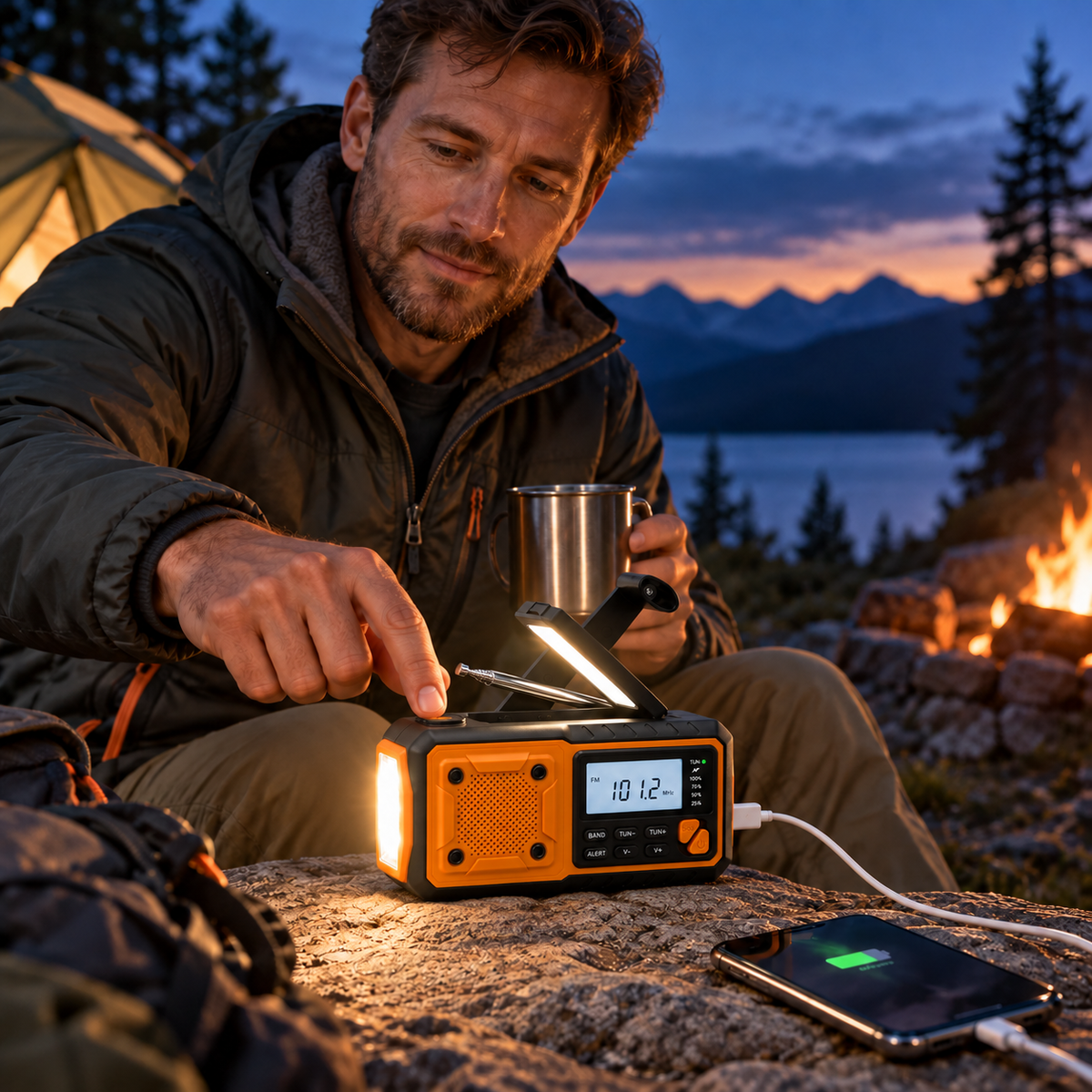 Camp Basel | Solavox Tragbares Notfall-Kurbel-Radio