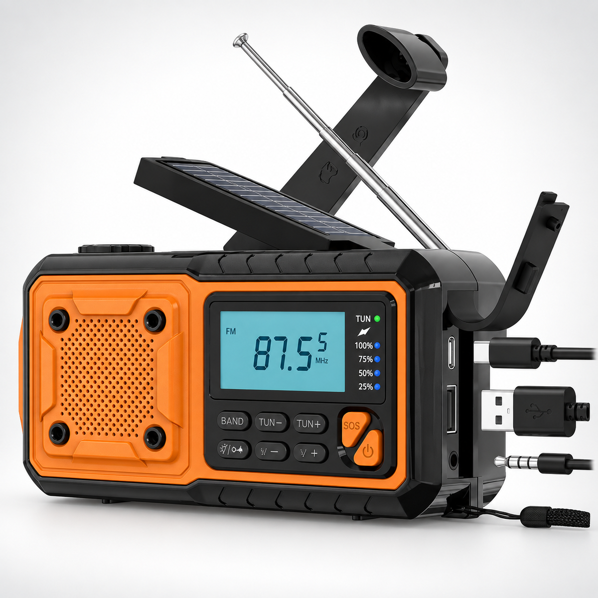 Camp Basel | Solavox Tragbares Notfall-Kurbel-Radio