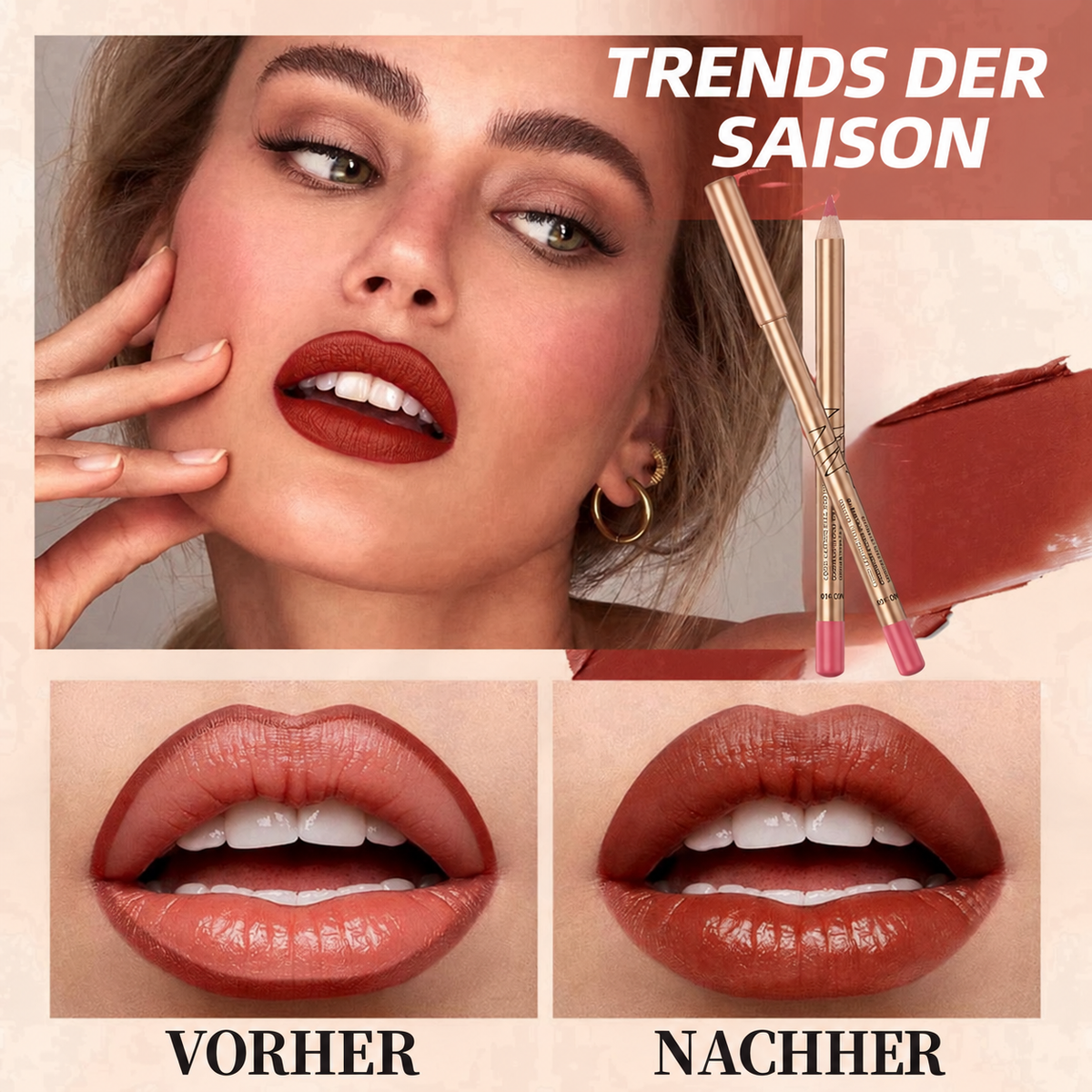 Camp Basel | 12-teiliges mattes Lipliner-Set mit Anspitzer, blendbare Lippenkonturenstifte