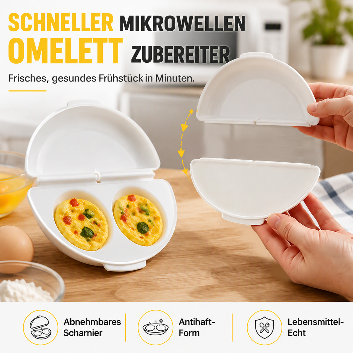 Camp Basel | 2-in-1 Omelettmaschine und Eierkocher – schnelles Frühstück in wenigen Minuten