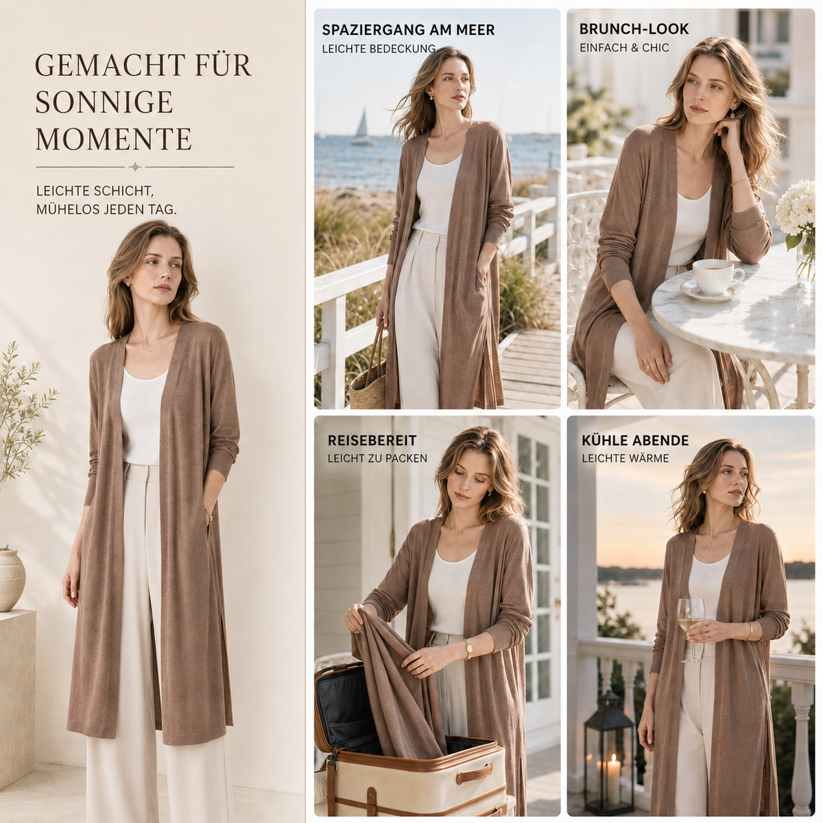 Camp Basel | Aerisell Longline Open Front Cardigan