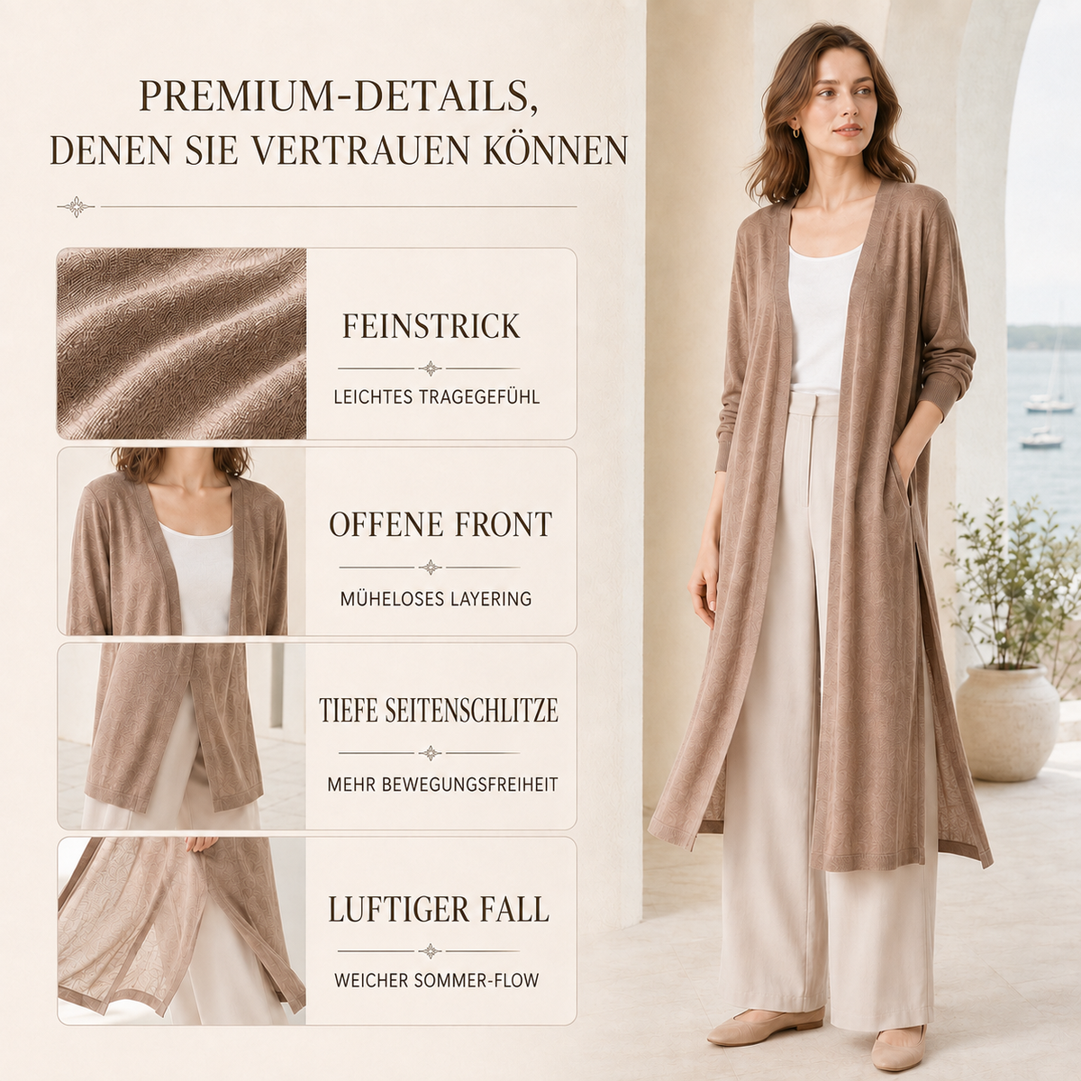 Camp Basel | Aerisell Longline Open Front Cardigan