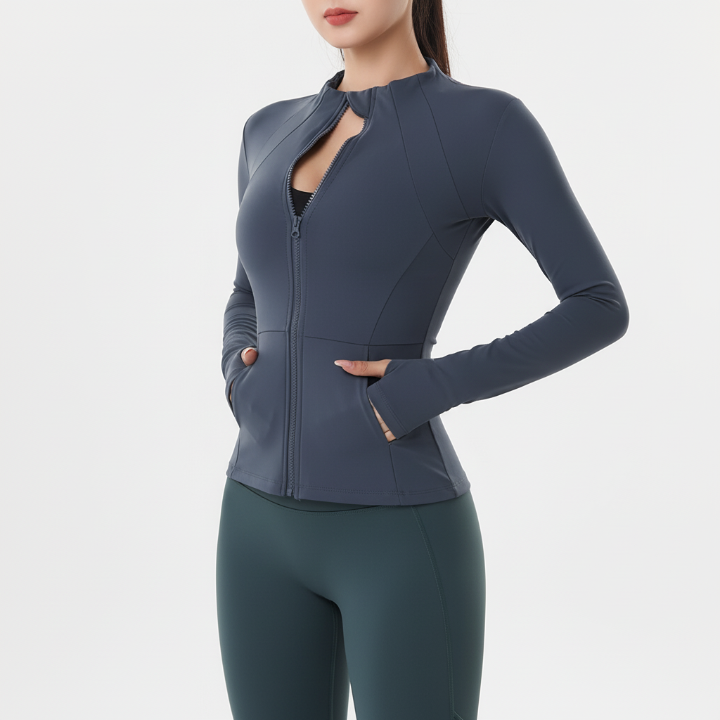 Trainingsjacke Damen schnelltrocknend atmungsaktiv Slim Fit Reißverschluss