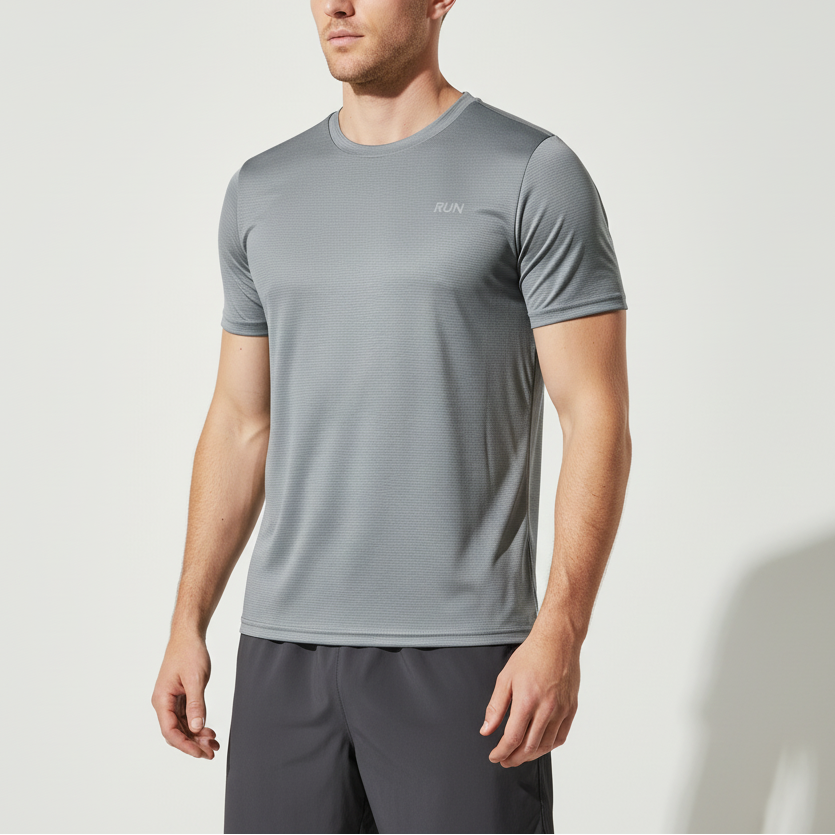 Herren-Trainingsshirt schnelltrocknend atmungsaktiv strukturierte Webart