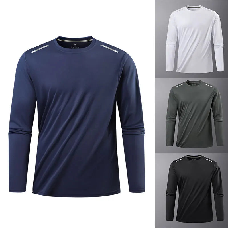 Langarm-Performance-Shirt mit reflektierenden Akzenten und atmungsaktiver Konstruktion