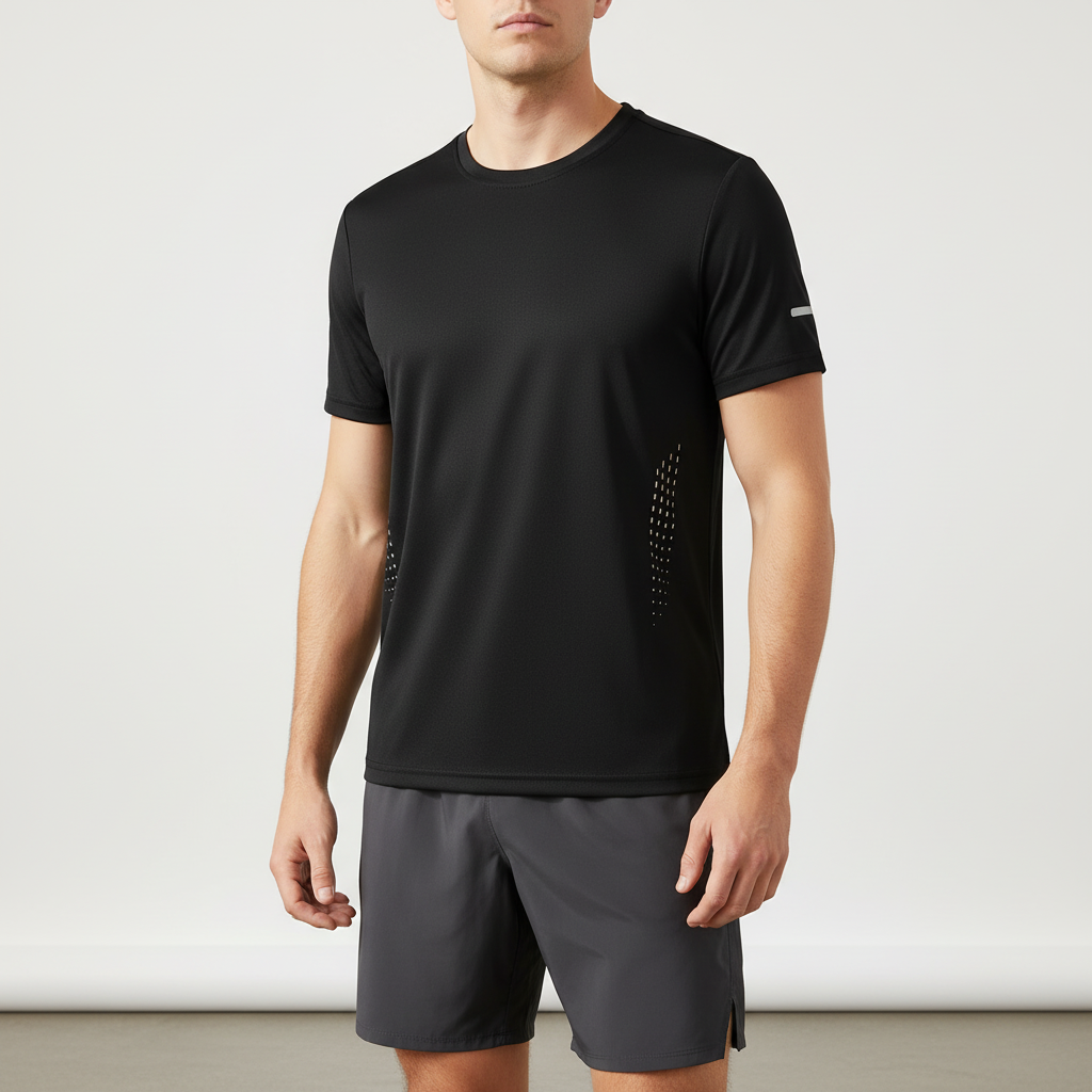 Herren Kurzarm-Athletik-T-Shirt schnelltrocknend atmungsaktiv Outdoor
