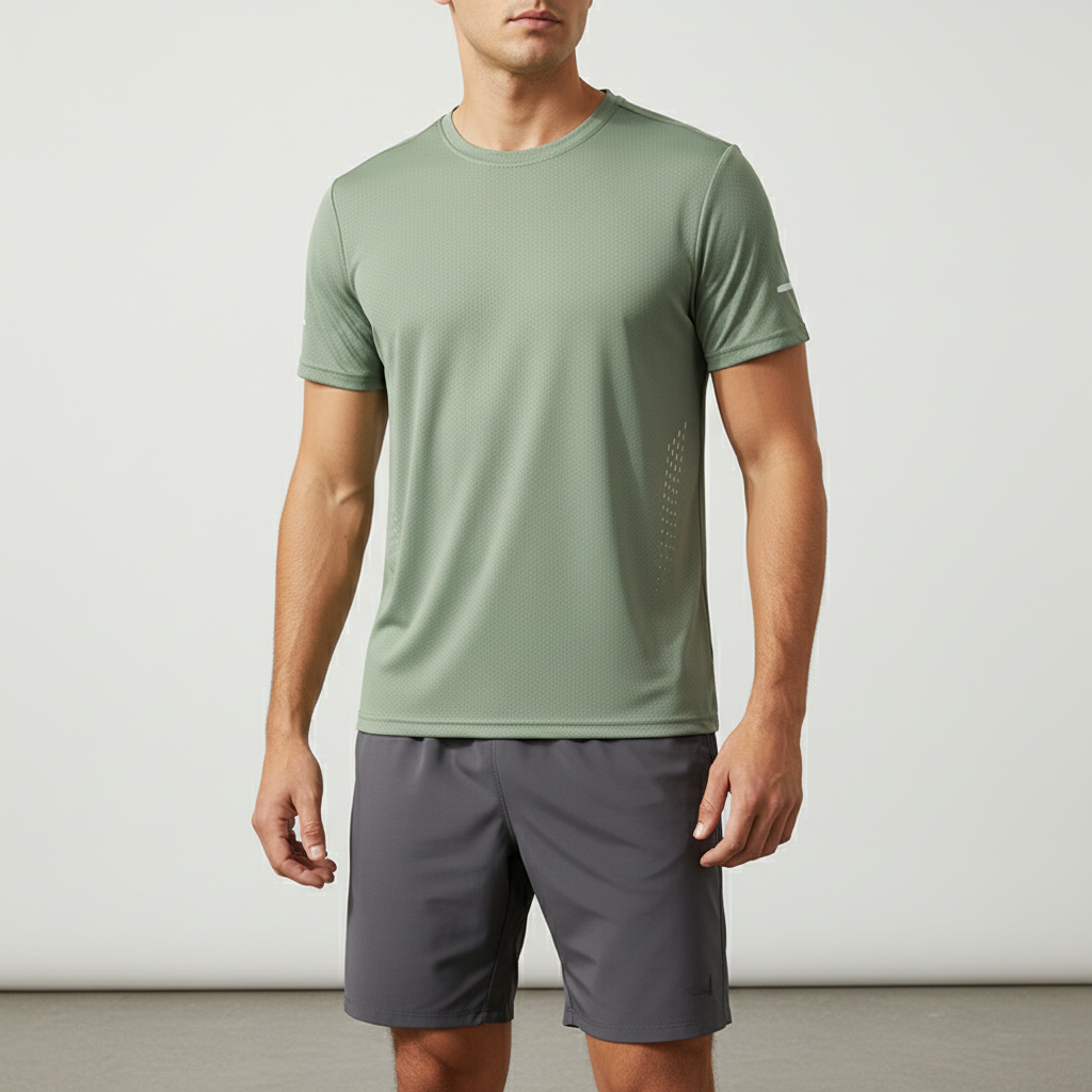 Herren Kurzarm-Athletik-T-Shirt schnelltrocknend atmungsaktiv Outdoor