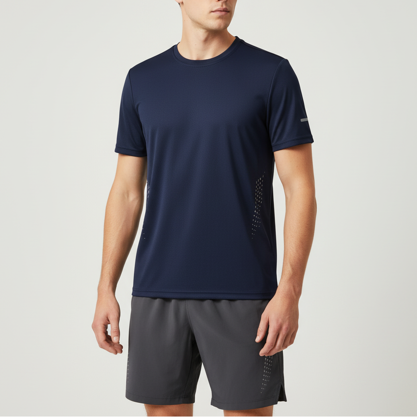 Herren Kurzarm-Athletik-T-Shirt schnelltrocknend atmungsaktiv Outdoor